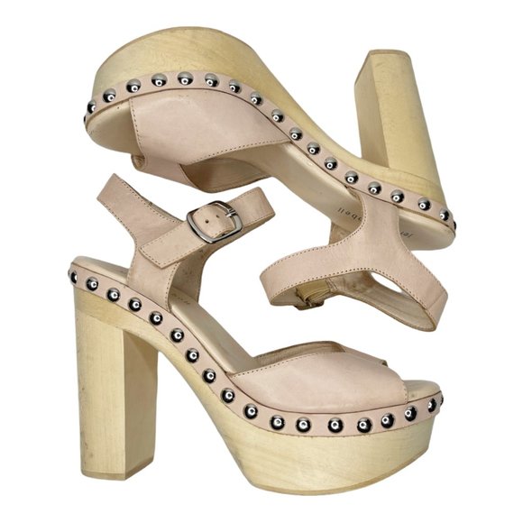 JEFFREY CAMPBELL Splendid Leather Wood Platform Heels
